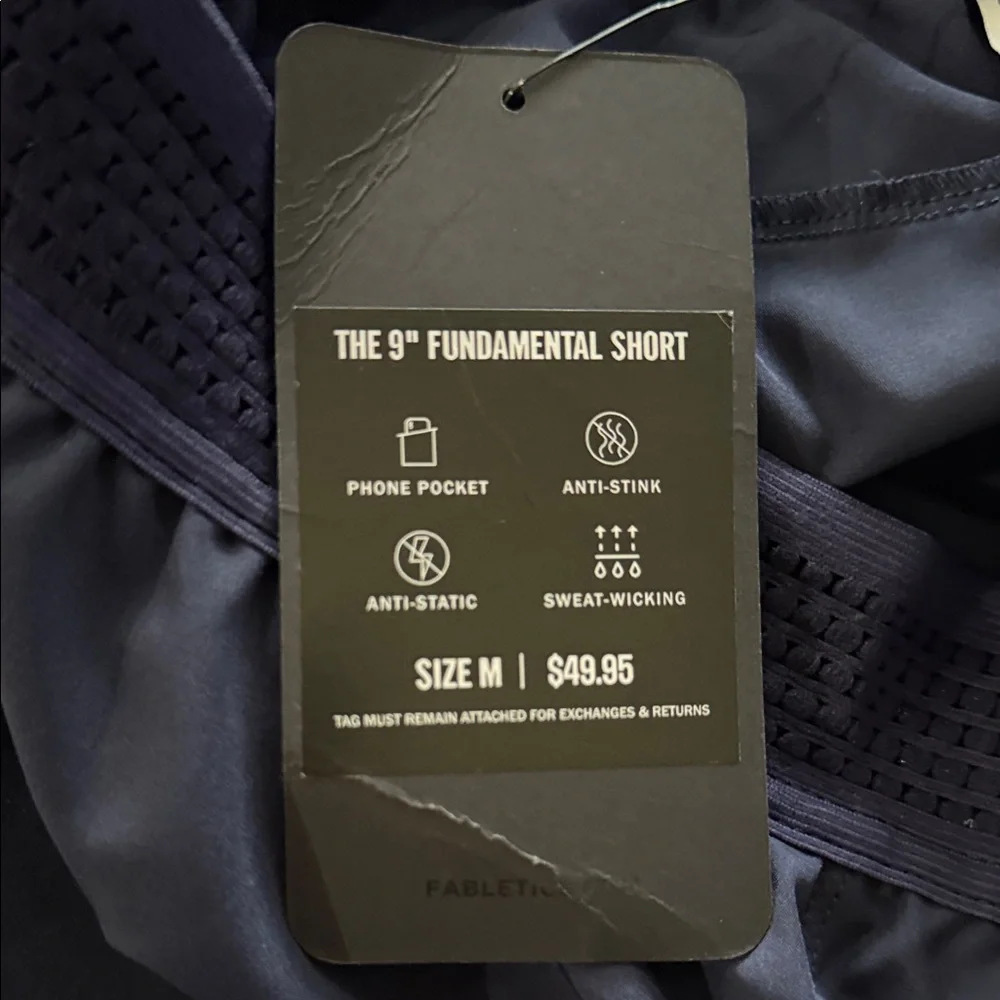 Fabletics Navy The 9” Fundamentals Short - NWT - MSRP $50